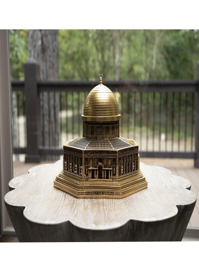 Modefa Islamic Turkish Home Decor Showpiece Gift Al Aqsa Mosque Dome of The Rock Jerusalem Replica (Gold) - Image 2